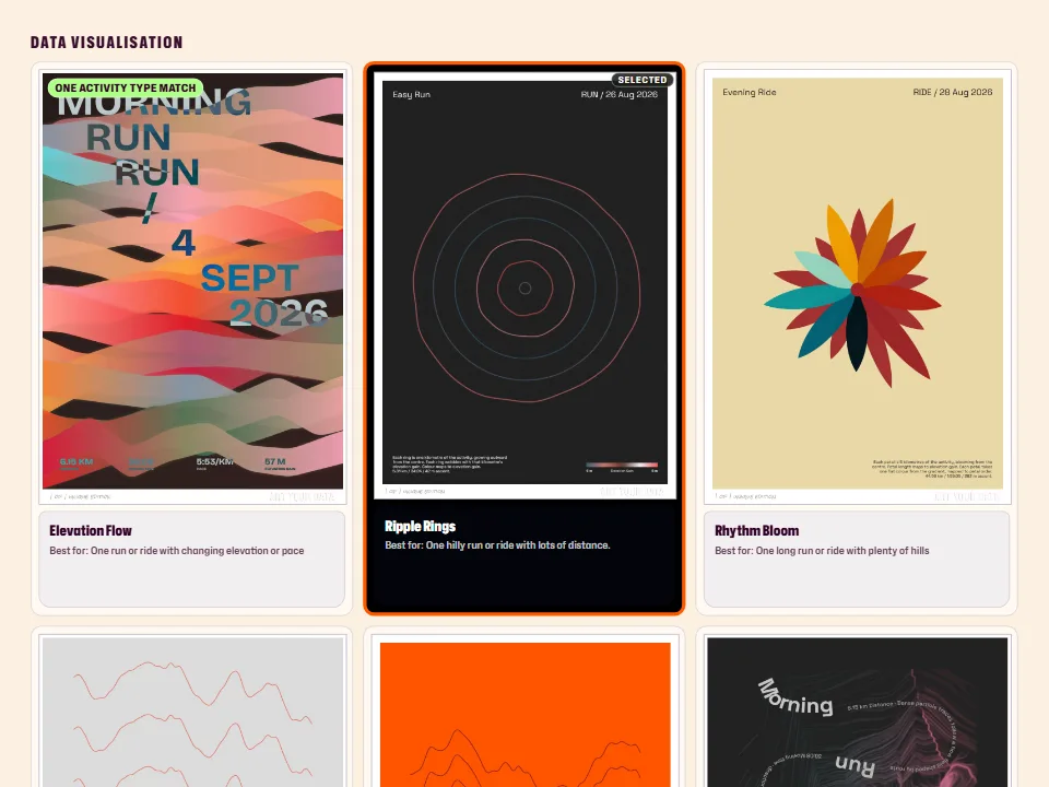 A selection of Art Your Data artwork designs