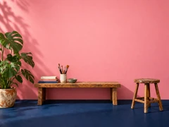 Artwork shown in a colourful studio